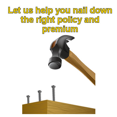 Hammer coming down on a nail